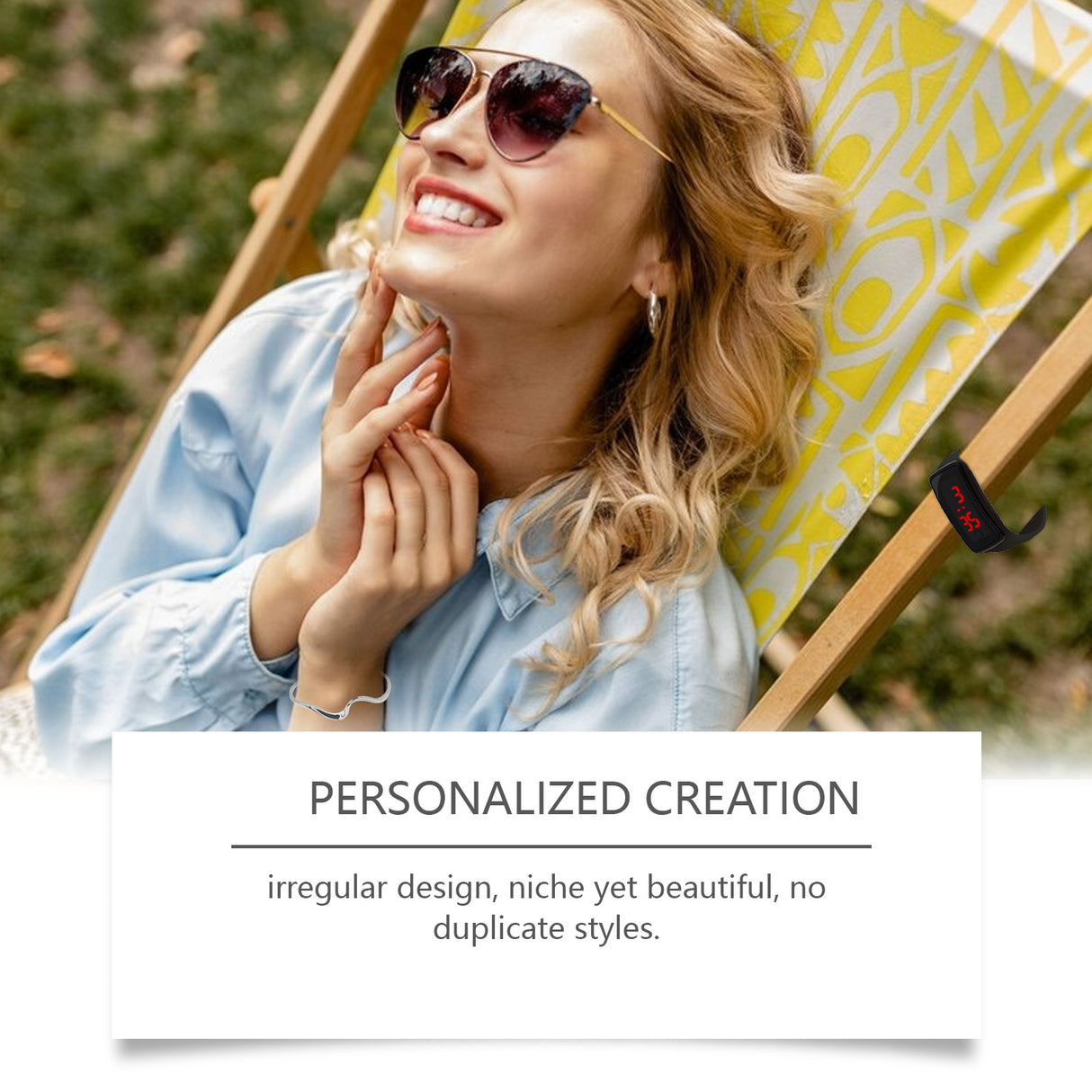 Silver Irregular Bangle Fashion Elegant Bangle Silver Durable And Good-Looking Does Not Fade High Grade - V.I.P Digital Presence