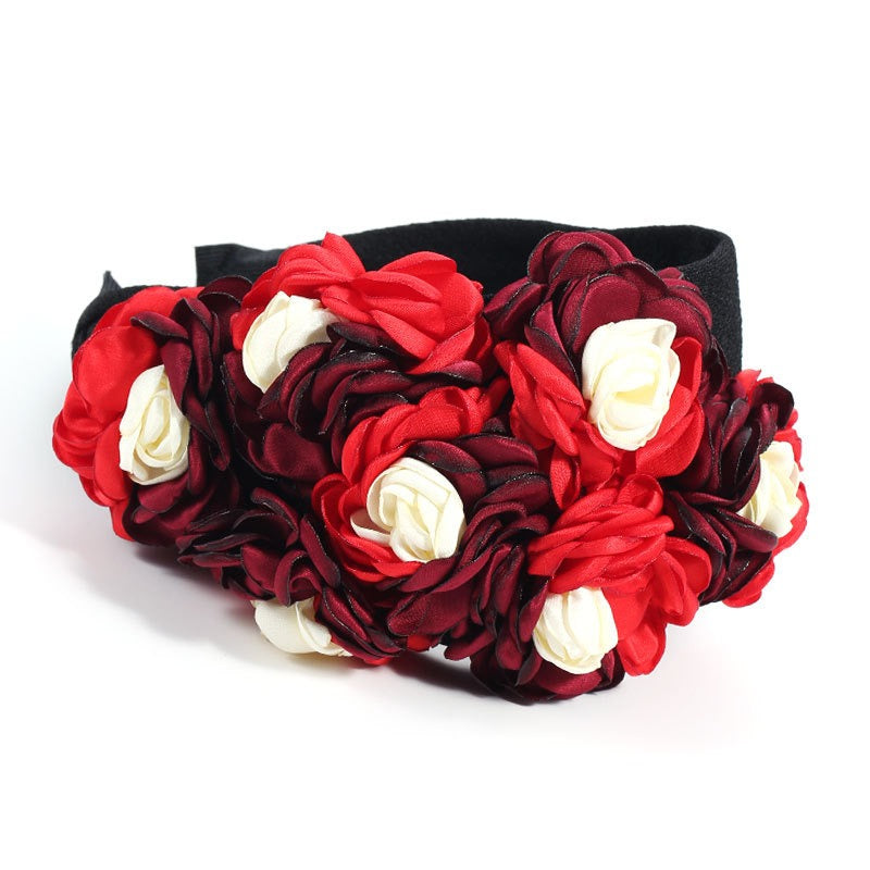 Handmade fabric side three-dimensional flower headband - V.I.P Digital Presence