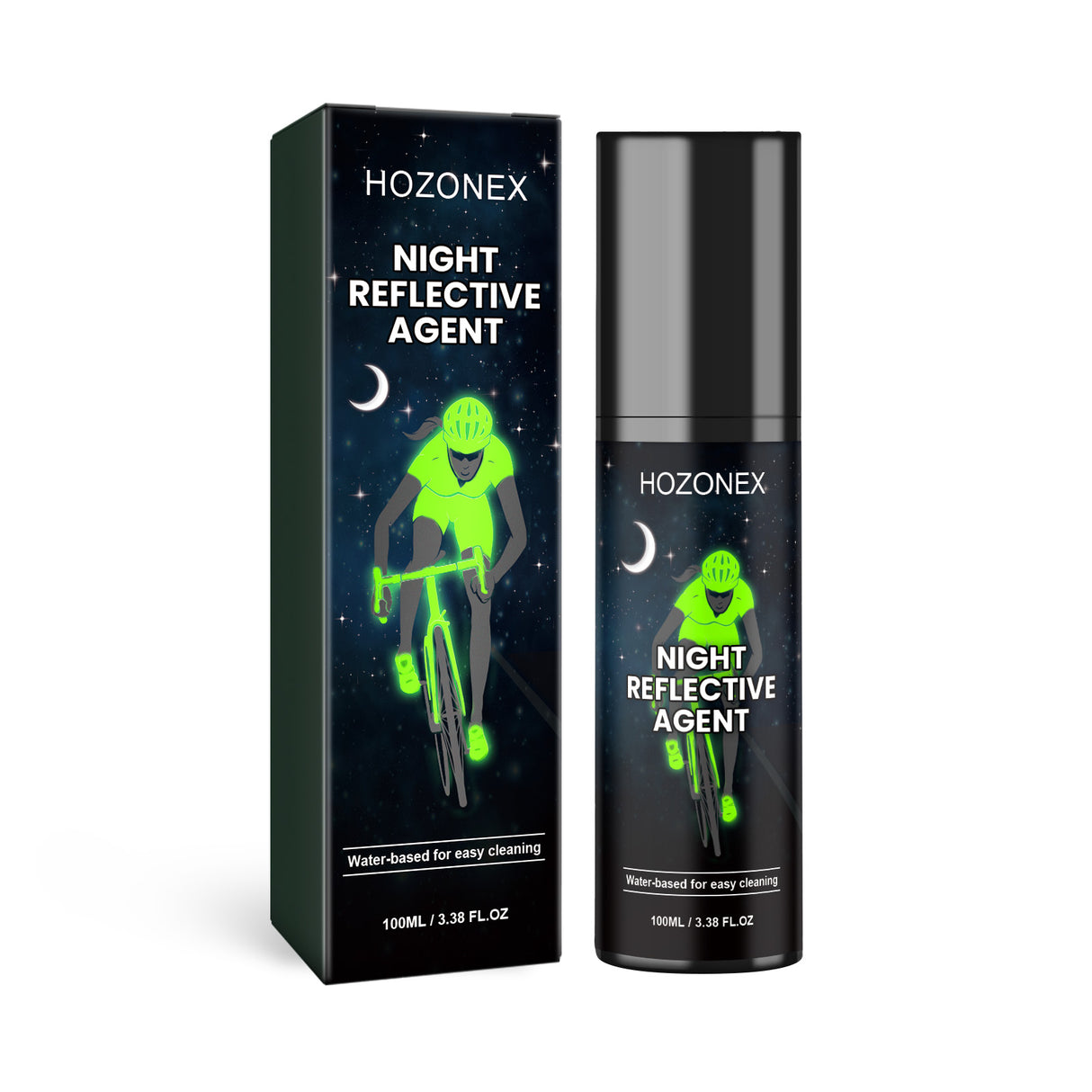 Hozonex Night Reflective Spray, Bicycle Clothing Glow-In-The-Dark Warning Signs Environmental Fluorescent Night Spray - V.I.P Digital Presence