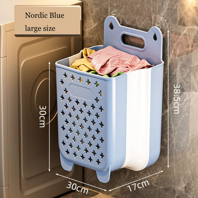 Dirty clothes basket, storage basket, foldable household wall hanging, dirty clothes bucket, laundry basket, shower, bathroom, a - V.I.P Digital Presence