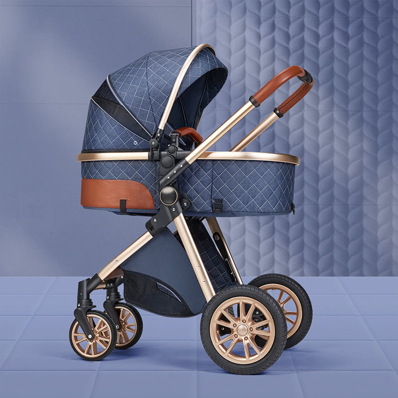 High landscape baby stroller that can sit or lie down lightweight folding two-way shock-absorbing newborn baby stroller - V.I.P Digital Presence