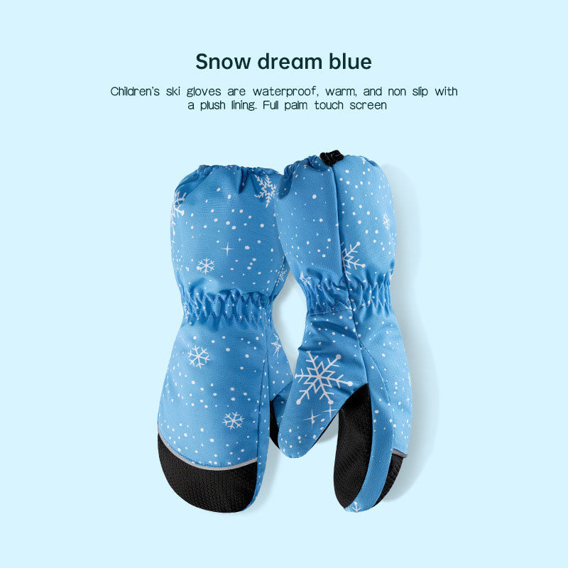Winter children skiing gloves cycling waterproof windproof cashmere thick warm gloves children - V.I.P Digital Presence