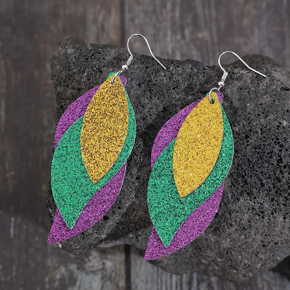 PU Leather Leaf Dangle Earrings - V.I.P Digital Presence
