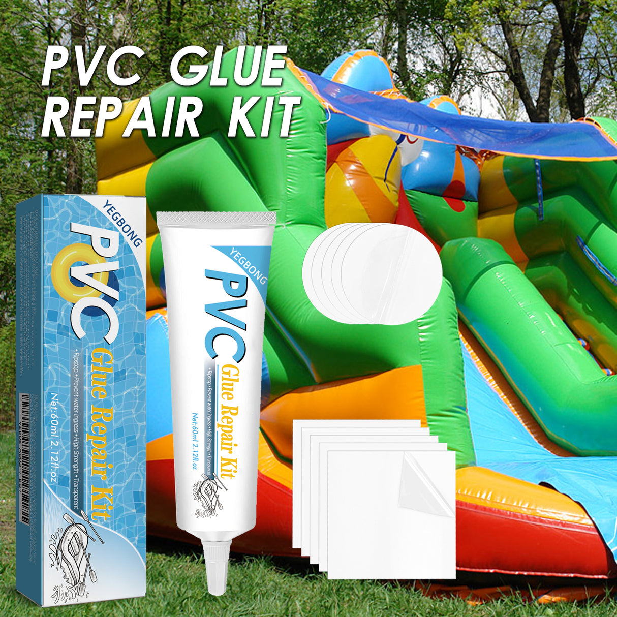 Pool Repair Kit, Swimming Ring Air Cushion Tent Crack Leakage Waterproof Transparent Adhesive Repair Subsidy - V.I.P Digital Presence