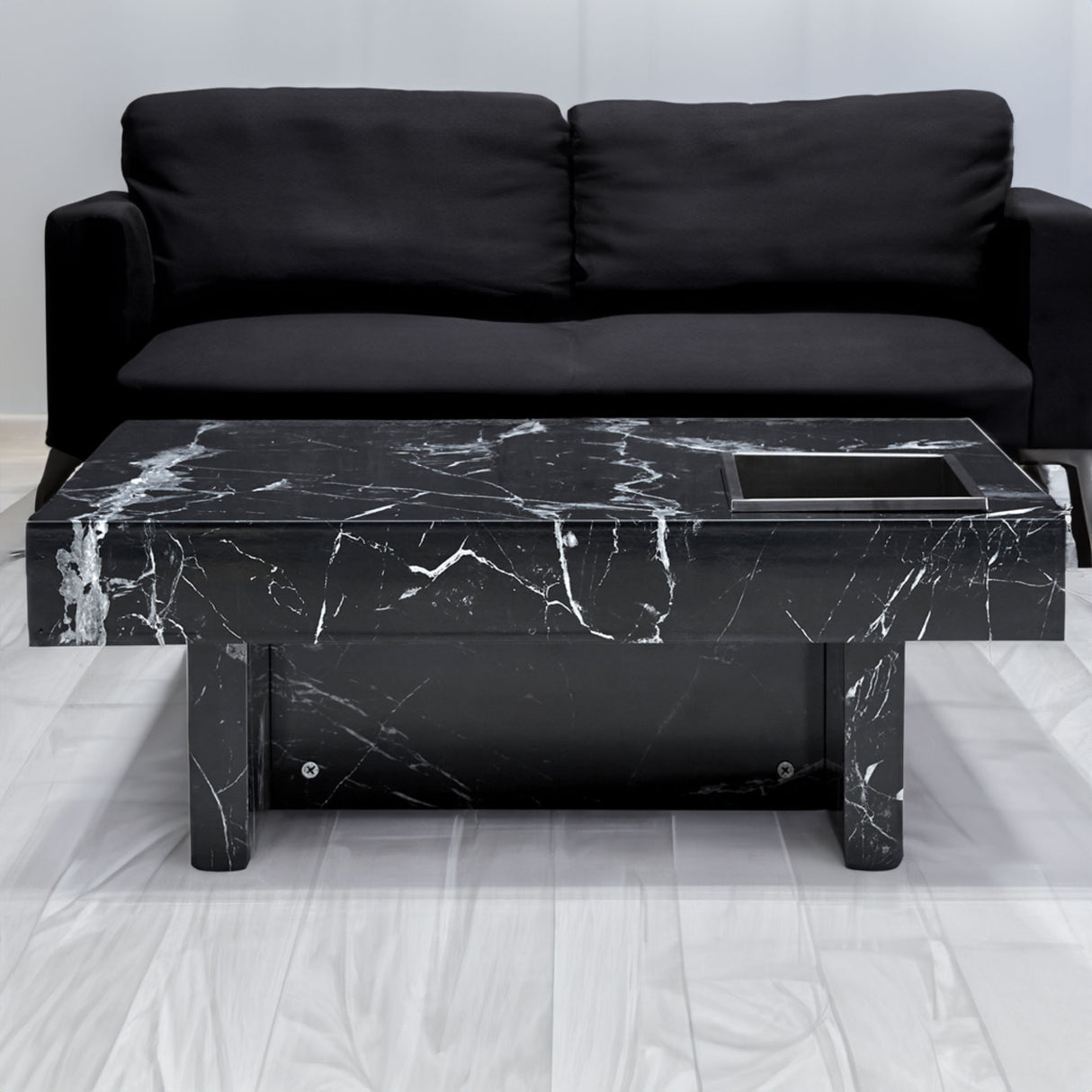 A modern and practical coffee table made of MDF material with black patterns - V.I.P Digital Presence