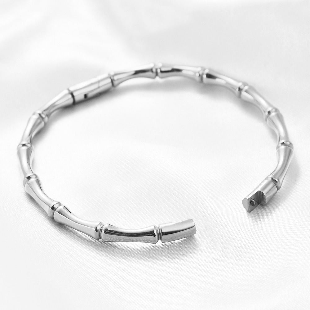 Bracelet Simple Round Bamboo Knot 5MM Stainless Steel Magnetic Bracelet - V.I.P Digital Presence