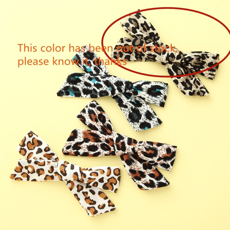 5pcs/lot Girls Leopard Fabric Bow Hairpins Soft Bowknot Hair Clips Children Customized Gift Simple Hair Accessories Headwear - V.I.P Digital Presence