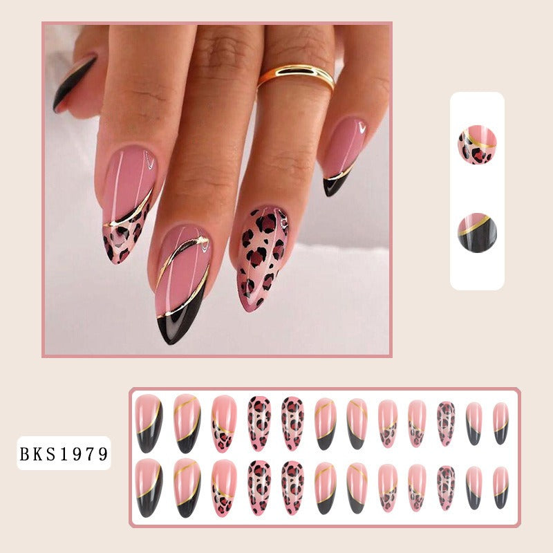 Nail Art Almond Nails Finished Wearable Nails Mid-Length Nail Art Patch Ins Style Hot Girl - V.I.P Digital Presence