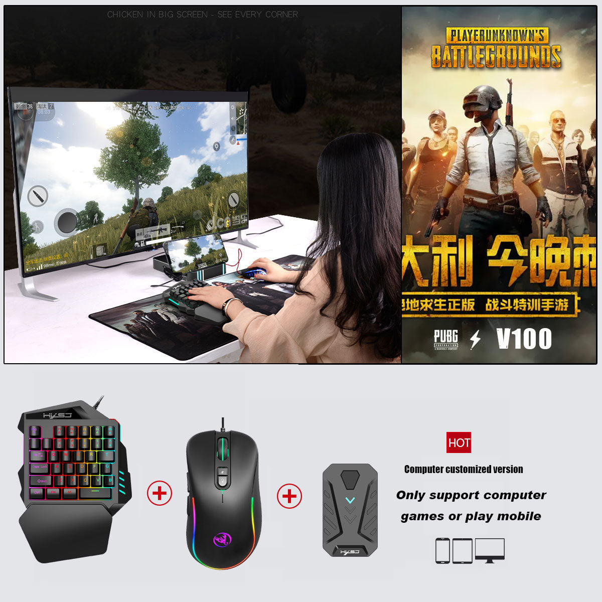 Wired Android Throne One handed Keyboard and Mouse Set Android Game PUBG Gun Converter - V.I.P Digital Presence