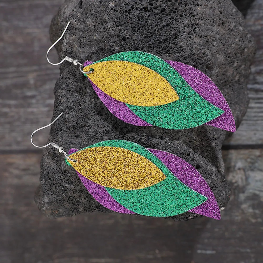 PU Leather Leaf Dangle Earrings - V.I.P Digital Presence
