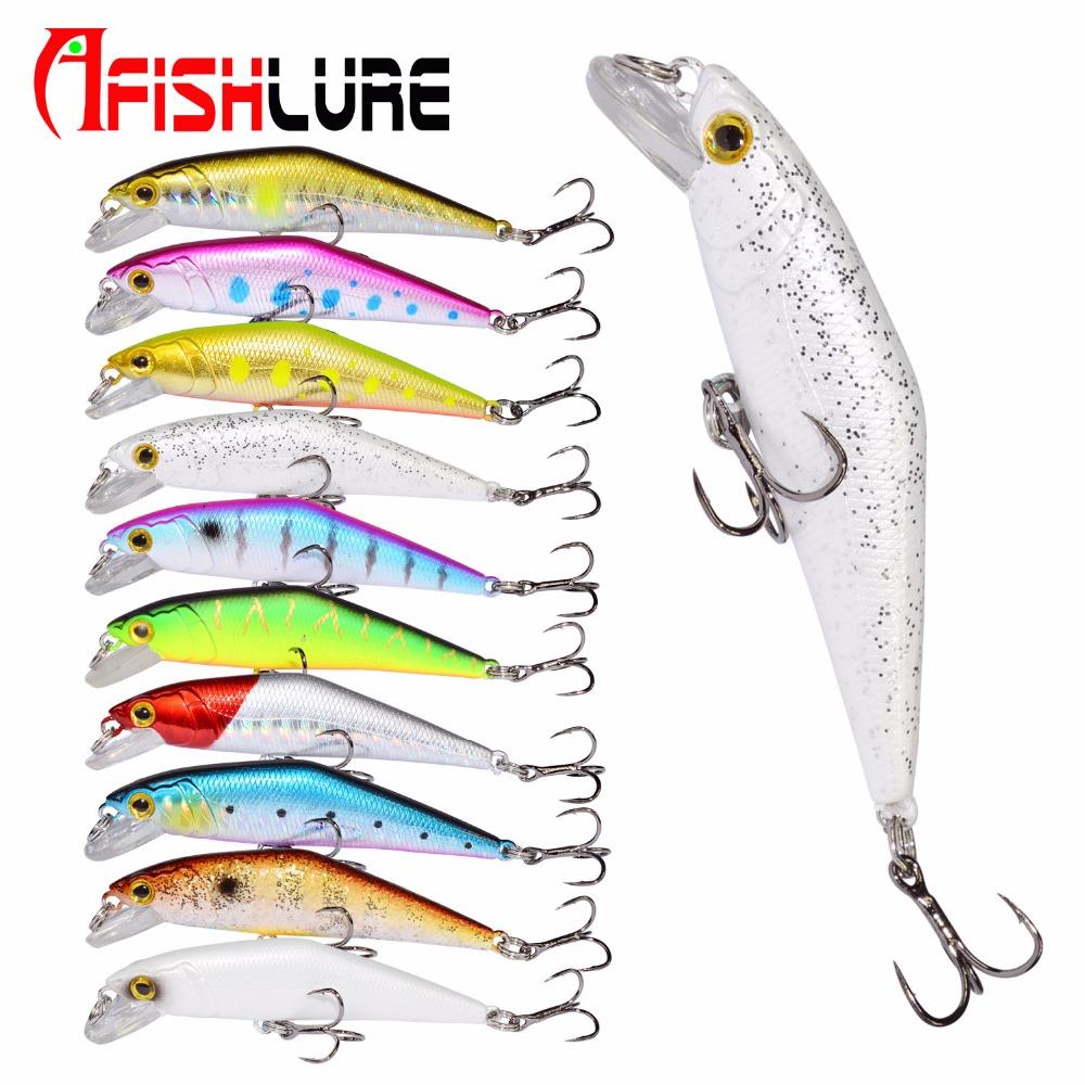 AFISHLURE Bass Wobblers Trout Fishing Lure 66mm/8g Minnow Hard Baits Iscas Artificial Pesca Leurre