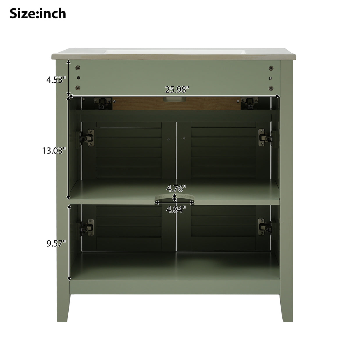 30-Inch Bathroom Vanity with Ceramic Sink Combination, Ample Storage - Features 1 Pullout and Multifunctional Shelf Dividers - V.I.P Digital Presence