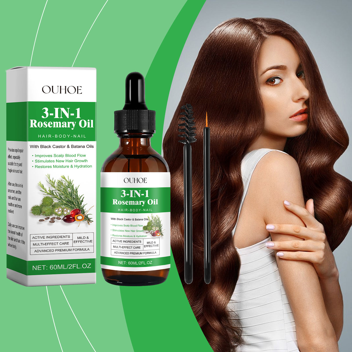 Rosemary Black Castor Batana Oil Nourishing Moisturizing Repair Hydrating Hair And Nail Care Essence - V.I.P Digital Presence