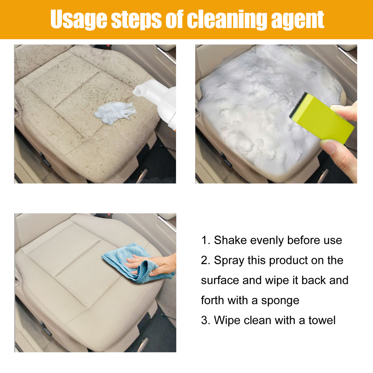 Multi-Purpose Foam Cleaner For Cars, Car Interior Seat Fabric Decontamination Refurbished Cleaning - V.I.P Digital Presence
