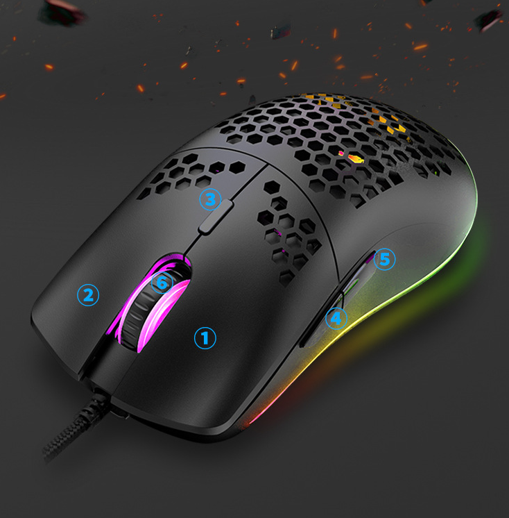 Wired gaming mouse hole mouse RGB luminous macro programming gaming mouse 6 keys - V.I.P Digital Presence