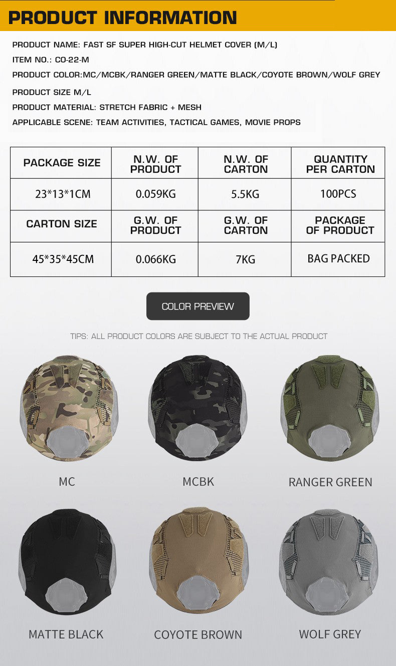 FAST SF Ultra-high Cut Camouflage Helmet Cover (Medium Size, M) - V.I.P Digital Presence