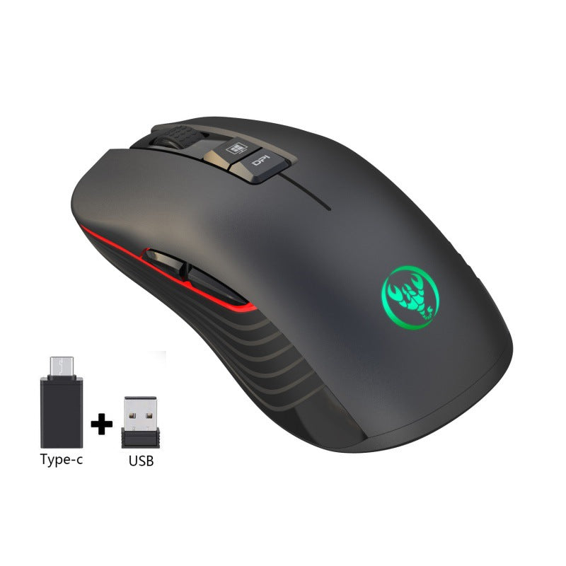 New Rechargeable Wireless Mouse 3600dpi Adjustable Colorful Luminous Gaming Mouse 7D Can Turn Off Lights - V.I.P Digital Presence
