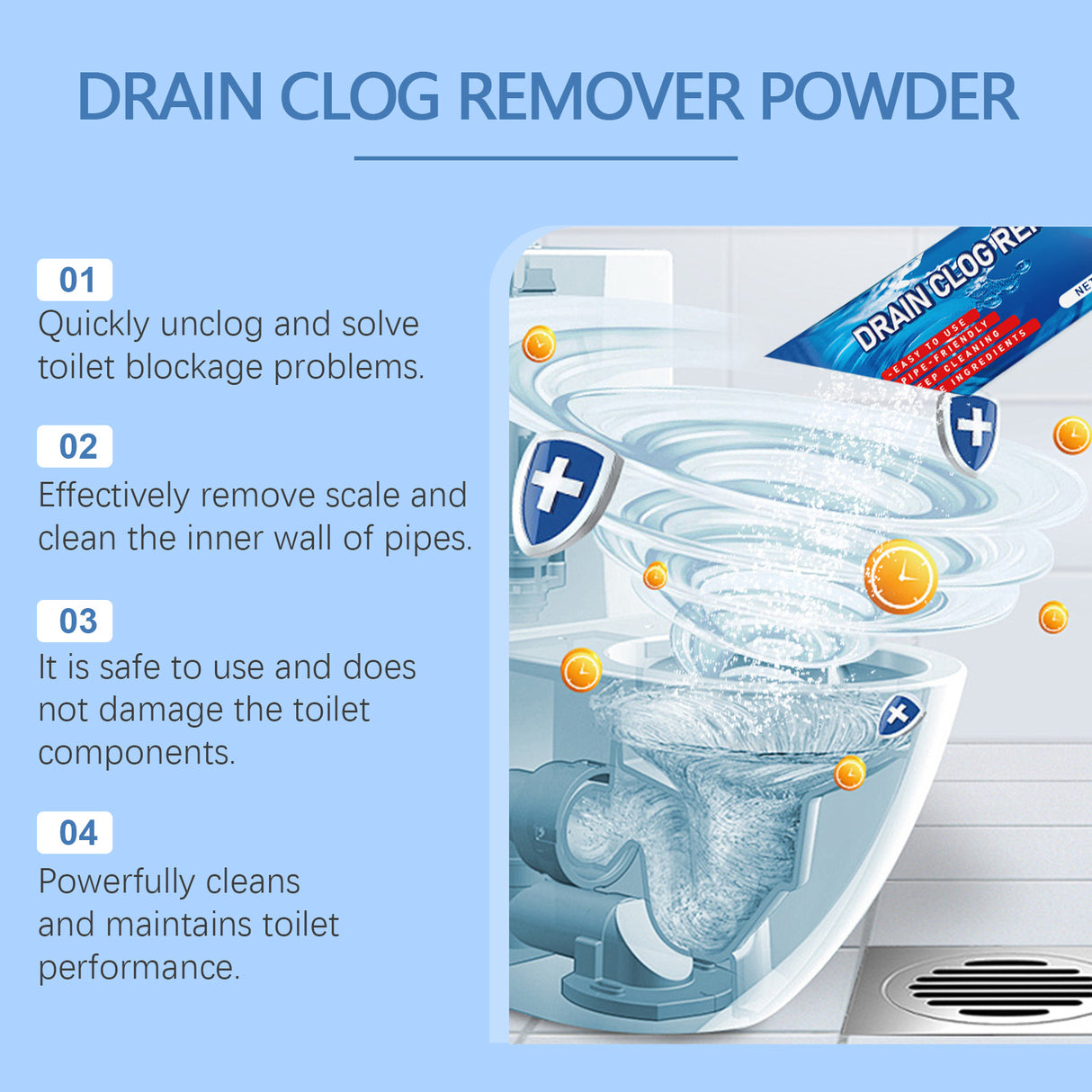 Toilet Toilet Pipe Clog Remover Deodorant Toilet Toilet Pipe Clog Remover - V.I.P Digital Presence