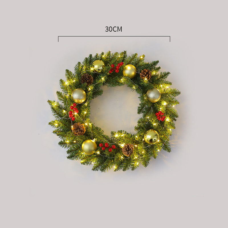 Christmas wreath rattan 30/40/50/60cm Christmas decoration wreath door hanging scene - V.I.P Digital Presence