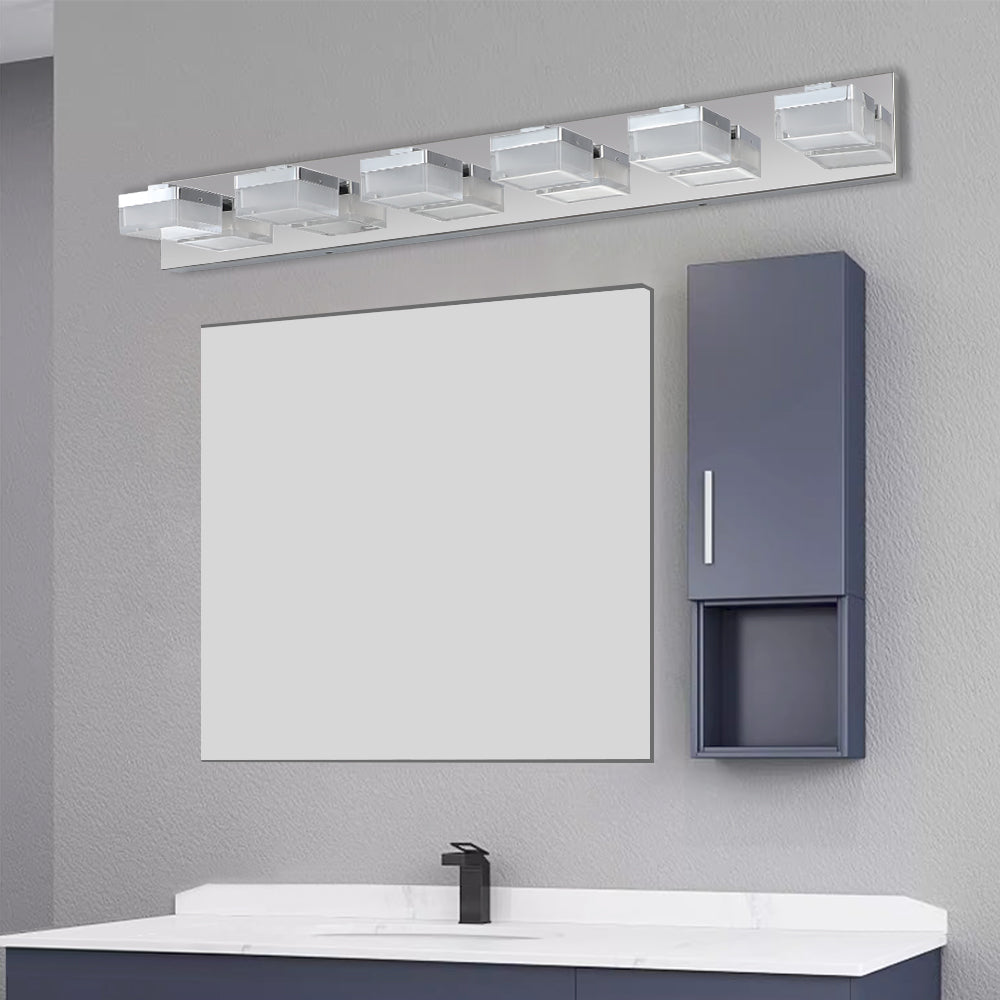 Modern 6-Light Chrome LED Vanity Mirror Light Fixture For Bathrooms And Makeup Tables - V.I.P Digital Presence