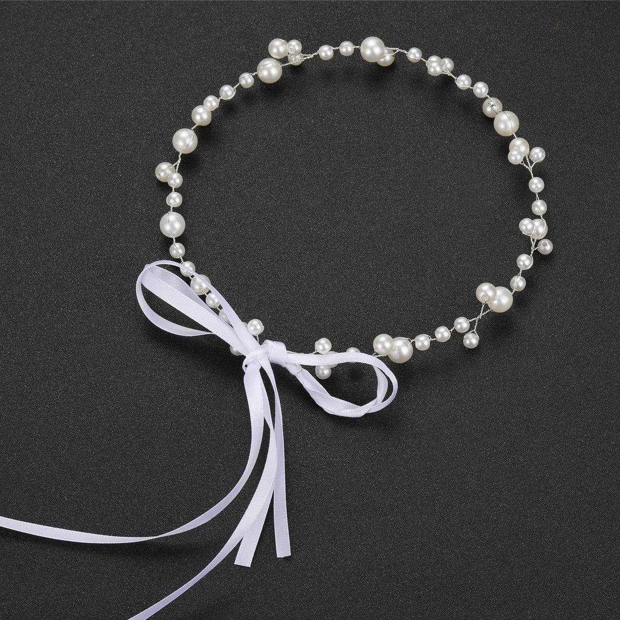 Bride Wedding Hair Accessories Simple Pearl Soft Chain Headband - V.I.P Digital Presence