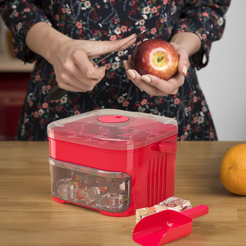 50-grid ice maker with new large capacity - household food-grade plastic double-layer ice storage barrel & ice ball mold set - V.I.P Digital Presence