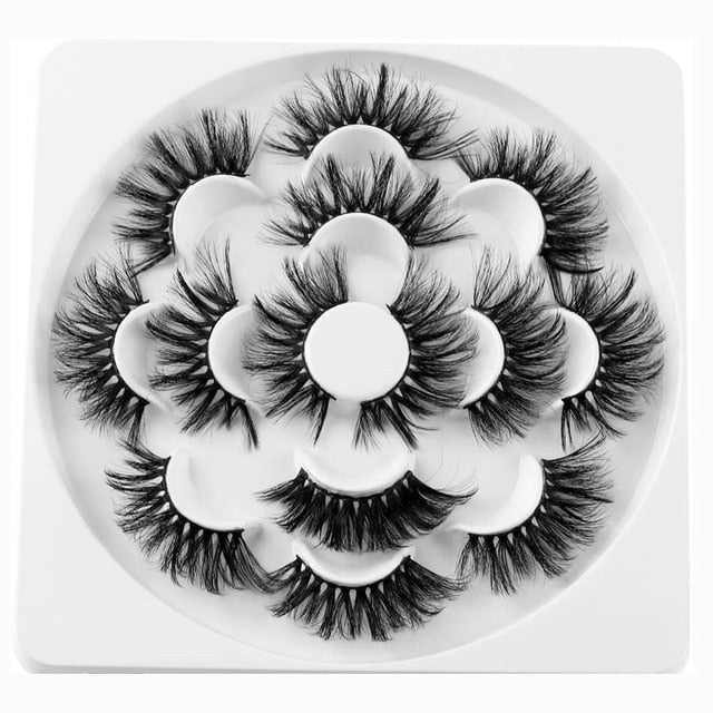 7 Pairs 3D Mink Hair False Eyelashes 25mm Lashes Thick Long Wispy Fluffy Handmade False Eyelashes - V.I.P Digital Presence