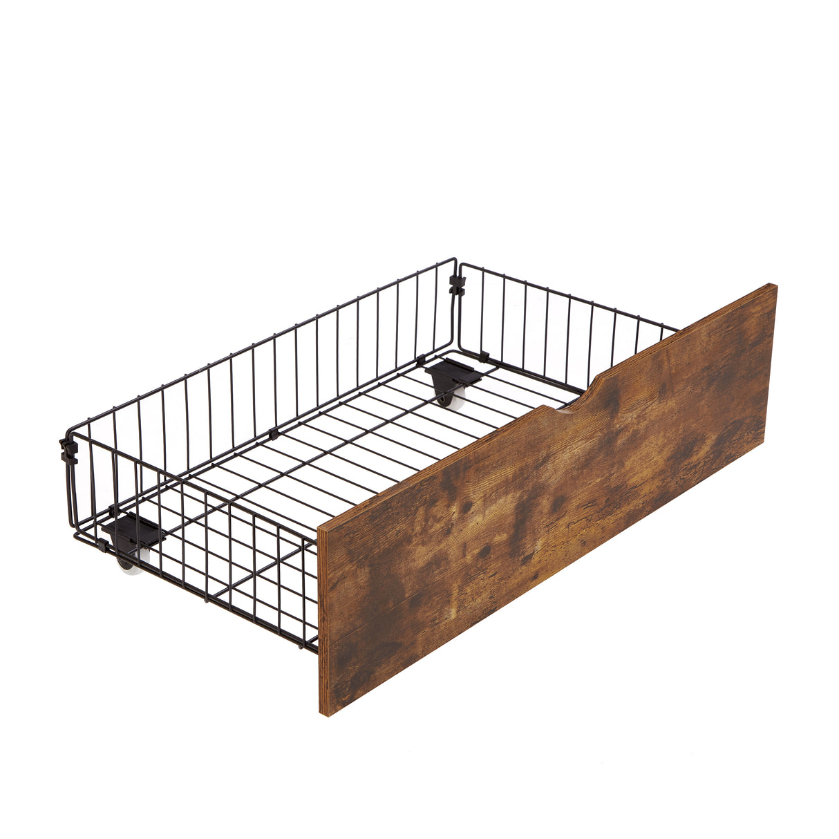 Large metal bed frame with wooden headboard and USB foot pedal, charging station, 2 drawers, LED lights, no need for box spring - V.I.P Digital Presence