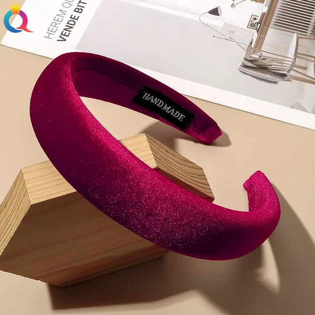 New Bright Velvet Wide Edge Sponge Head Hoop - V.I.P Digital Presence