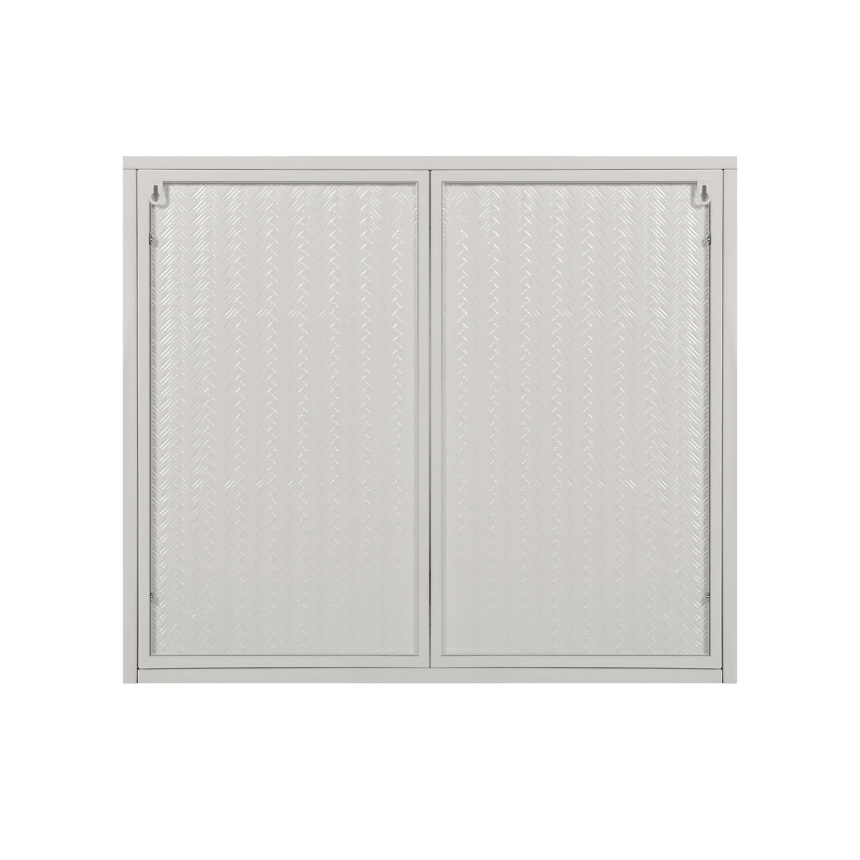 27.56"Glass Doors Modern Two-door Wall Cabinet with Featuring Three-tier Storage White