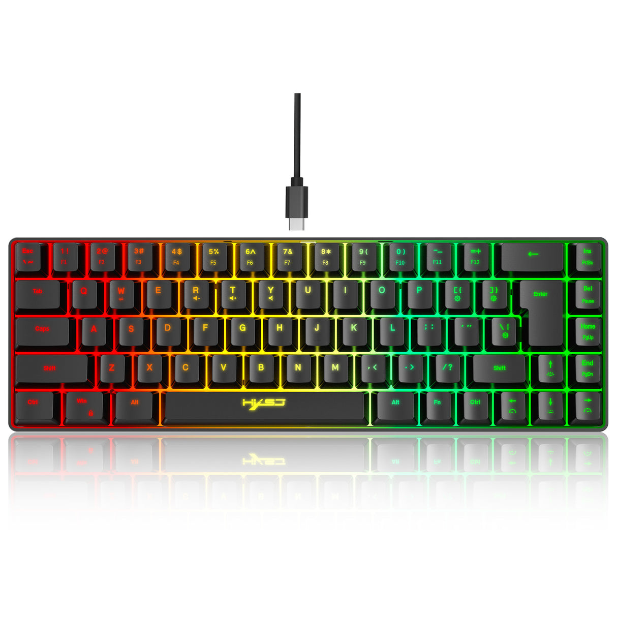 60% Mini 68 Key Mechanical Texture Film Gaming Keyboard ABS Material RGB Backlit Mini Portable Keyboard - V.I.P Digital Presence