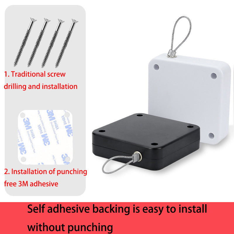 Punch Free Door Closer Household Simple Buffered Door Closer Pull Rope Closed Sliding Door Mute Automatic Door Closer - V.I.P Digital Presence