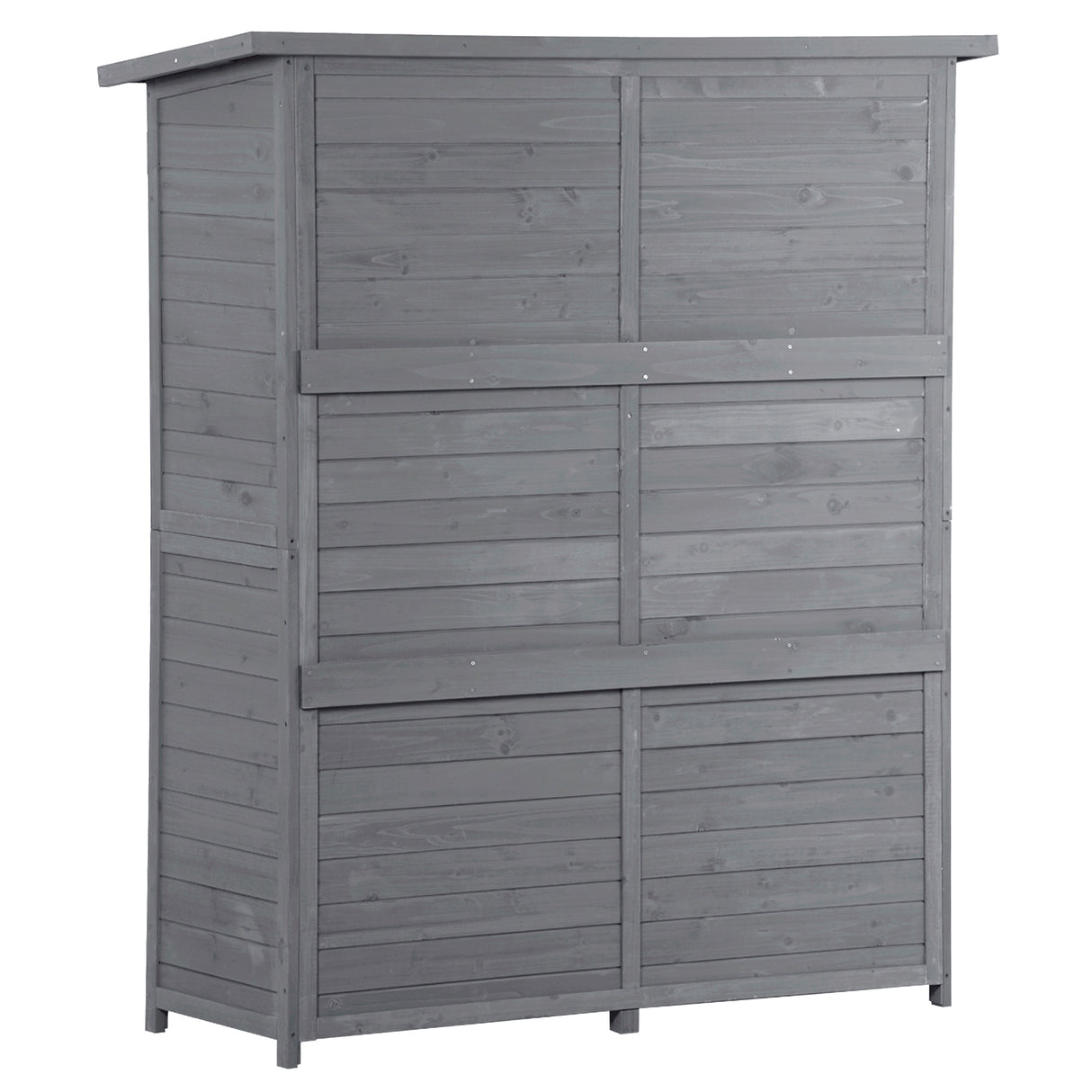 Outdoor 5.3ft Hx4.6ft L Wood Storage Shed Tool Organizer,Garden Shed, Storage Cabinet with Waterproof Asphalt Roof Gray - V.I.P Digital Presence