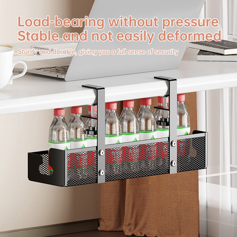 No-drill under-desk cord rack: metal mesh, high-load cable holder. - V.I.P Digital Presence