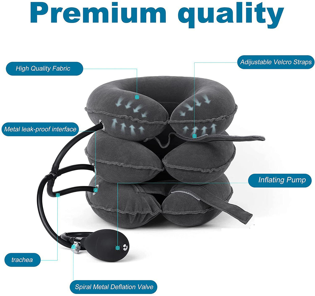 Cervical Traction Device Neck Support Pillow Inflatable Adjustable Neck Stretcher Three-Layer Inflatable Neck Pillow - V.I.P Digital Presence