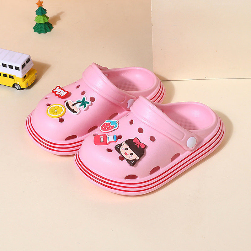 New Children's Hole Shoes Boys And Girls Summer Cute Outer Wear Toddler Soft Bottom Sandals And Slippers