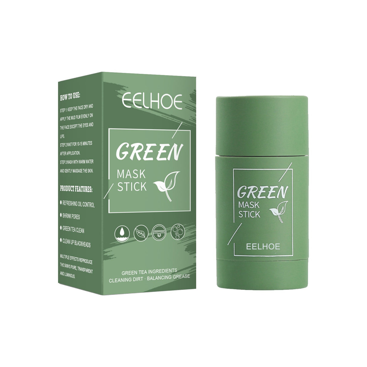 EELHOE Green Tea Solid Mask Deep Cleansing And Hydrating Mask Stick Shrinkage Of Pores Applicator Clay Mask - V.I.P Digital Presence