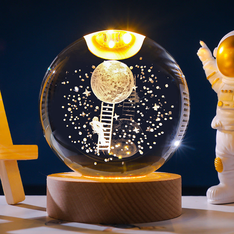 Starry Sky 3D Micro Landscape Crystal Ball Home Desktop Creative Interior Carving White Crystal Ball Ornament Craft Gift product - V.I.P Digital Presence