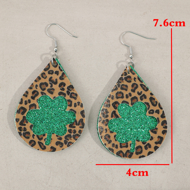 Leopard Hollowed Leather Teardrop Earrings - V.I.P Digital Presence