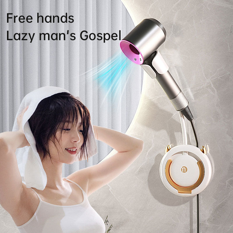 Lazy hair dryer bracket free hand free hands free bathroom wall hanging free drilling hair dryer rack - V.I.P Digital Presence