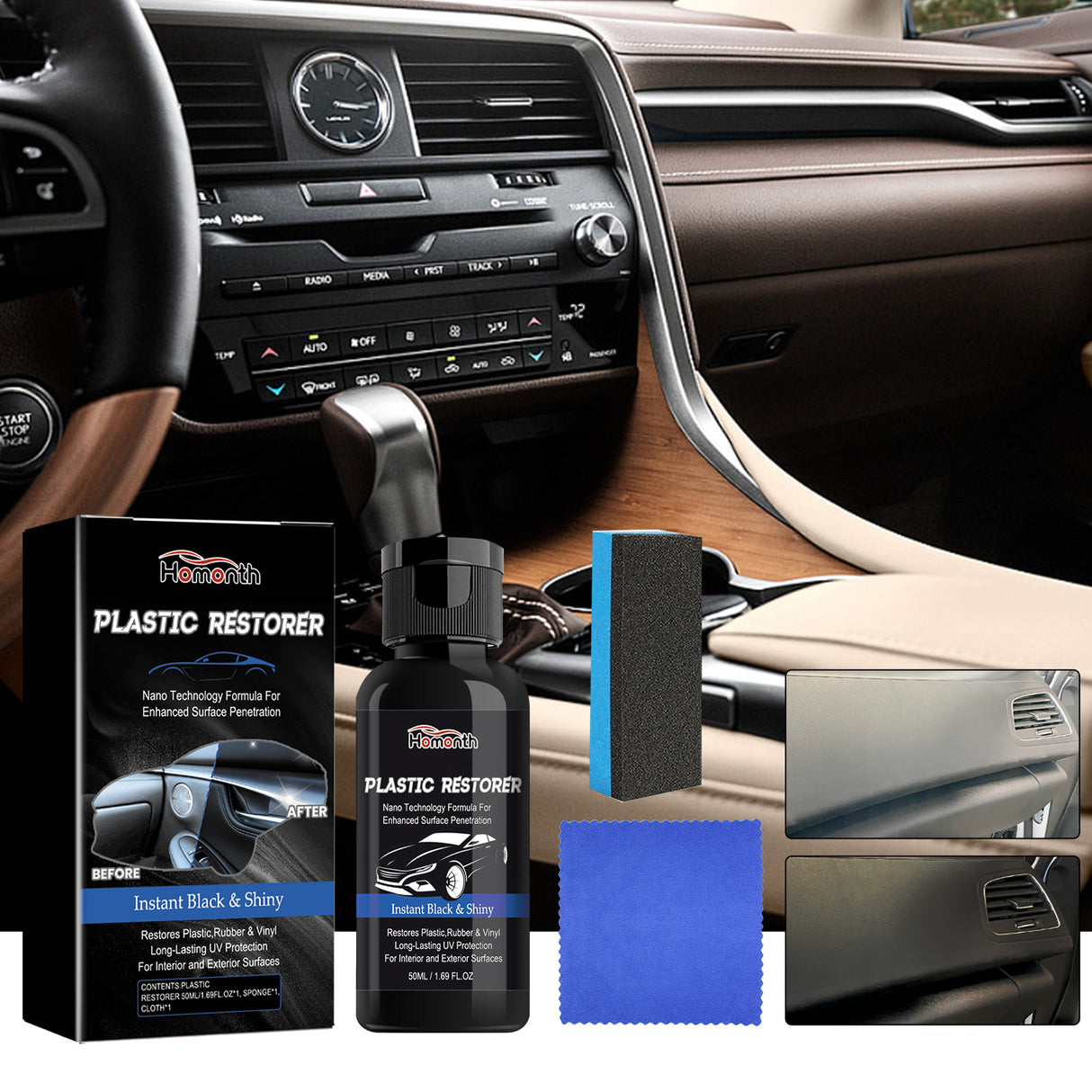 Plastic Restorer, Clean Interior Seat Dashboard Decontamination Polish Maintenance Refurbished Cleaner - V.I.P Digital Presence
