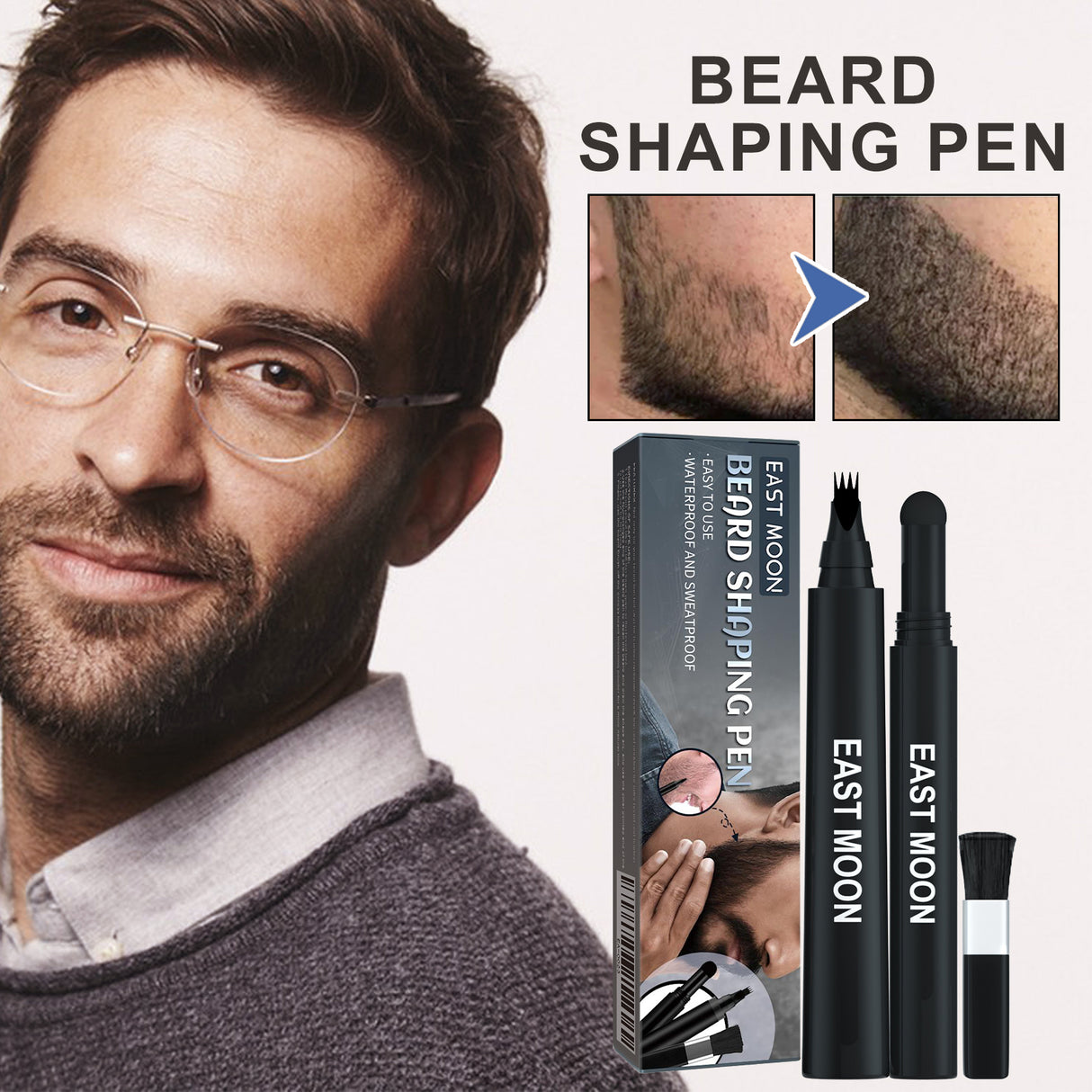 Beard Filler Pen Set, 3-in-1 Brush Beard Filler Men's beard care filler - V.I.P Digital Presence