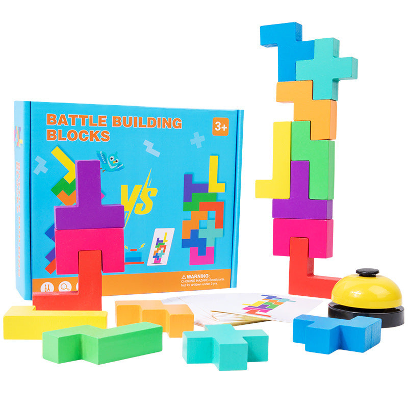 Wooden Russian building blocks for early childhood education, building block games, puzzle toys - V.I.P Digital Presence