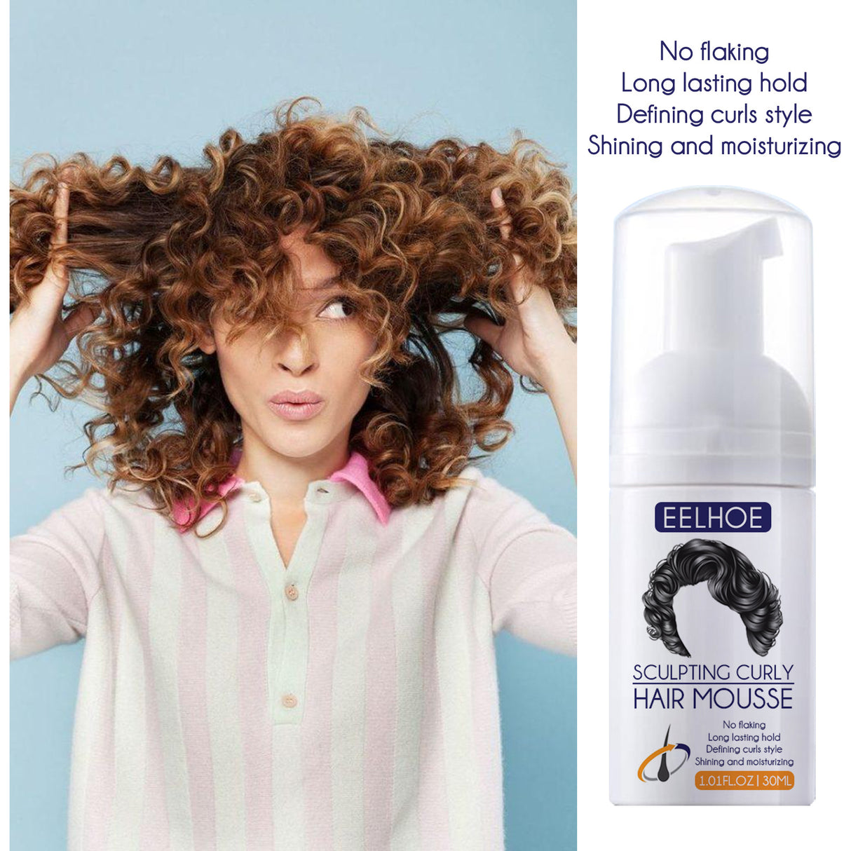Elastin, Anti-Frizz Curly Hair Volumizing Natural Fluffy Moisturizing Styling Perm Care Style - V.I.P Digital Presence