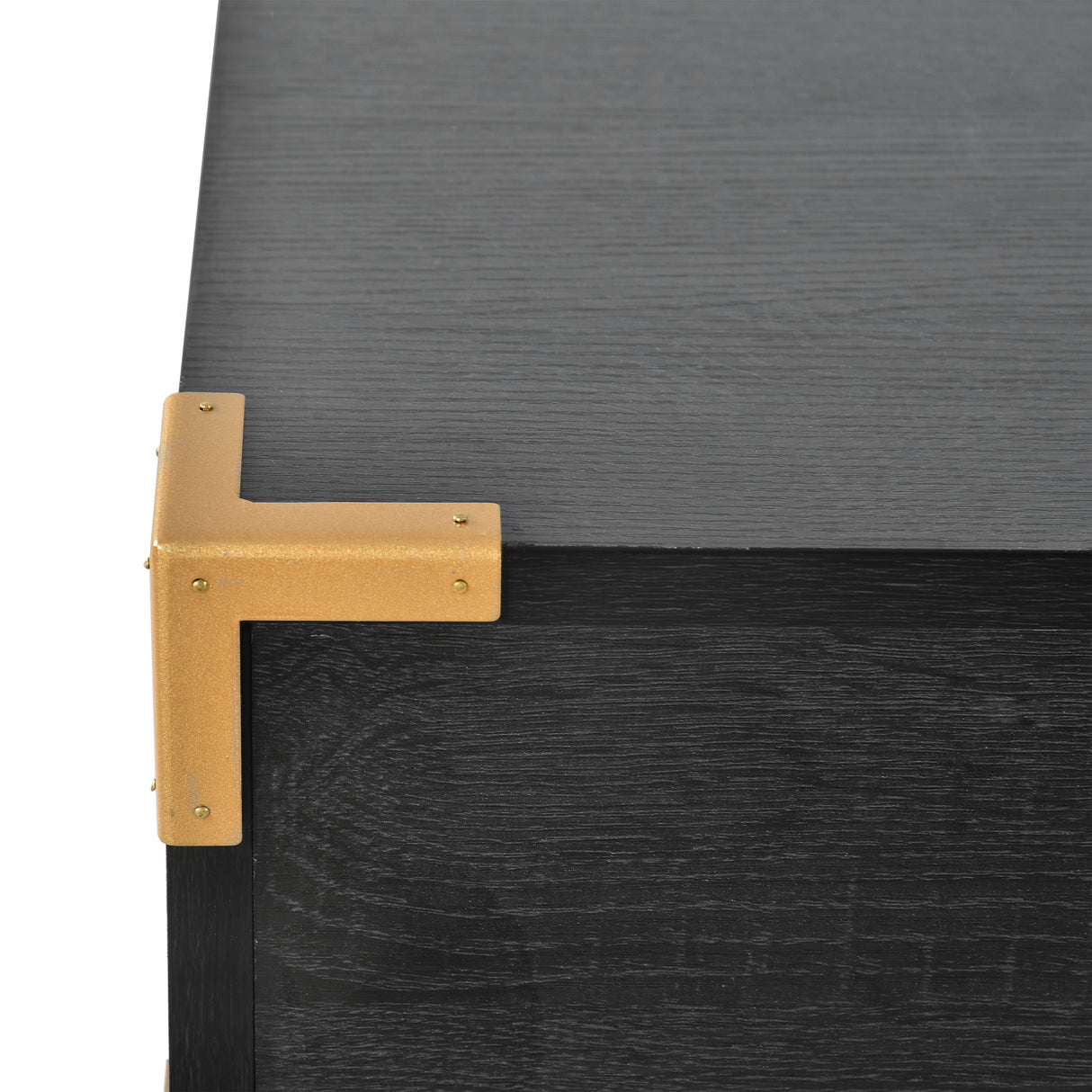 70 inch classic and traditional executive desk with metal trim, writing desk with 2 file drawers, USB ports, and sockets, black - V.I.P Digital Presence