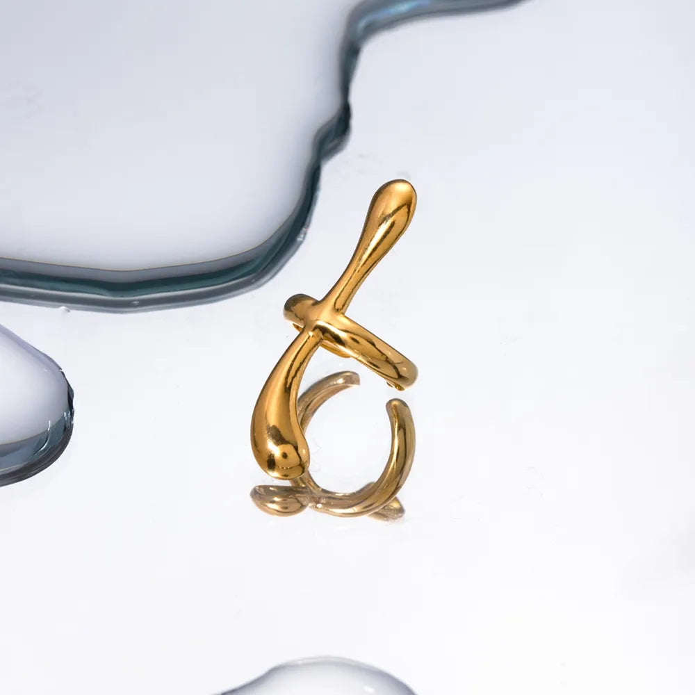 18K Gold-Plated Stainless Steel Cuff Earrings - V.I.P Digital Presence