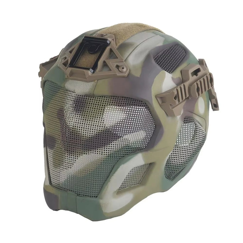 Lightweight EVA tactical helmet for hunting, airsoft, etc. Steel mesh mask included, good for cosplay. - V.I.P Digital Presence