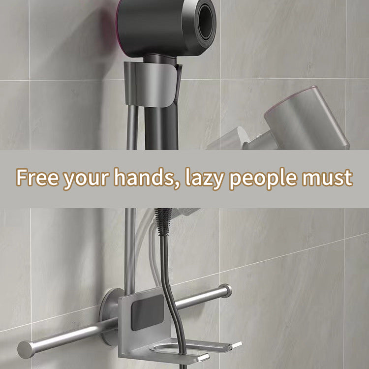 Lazy hair dryer bracket No hand-held hair dryer shelf Wall-mounted no-punching - V.I.P Digital Presence