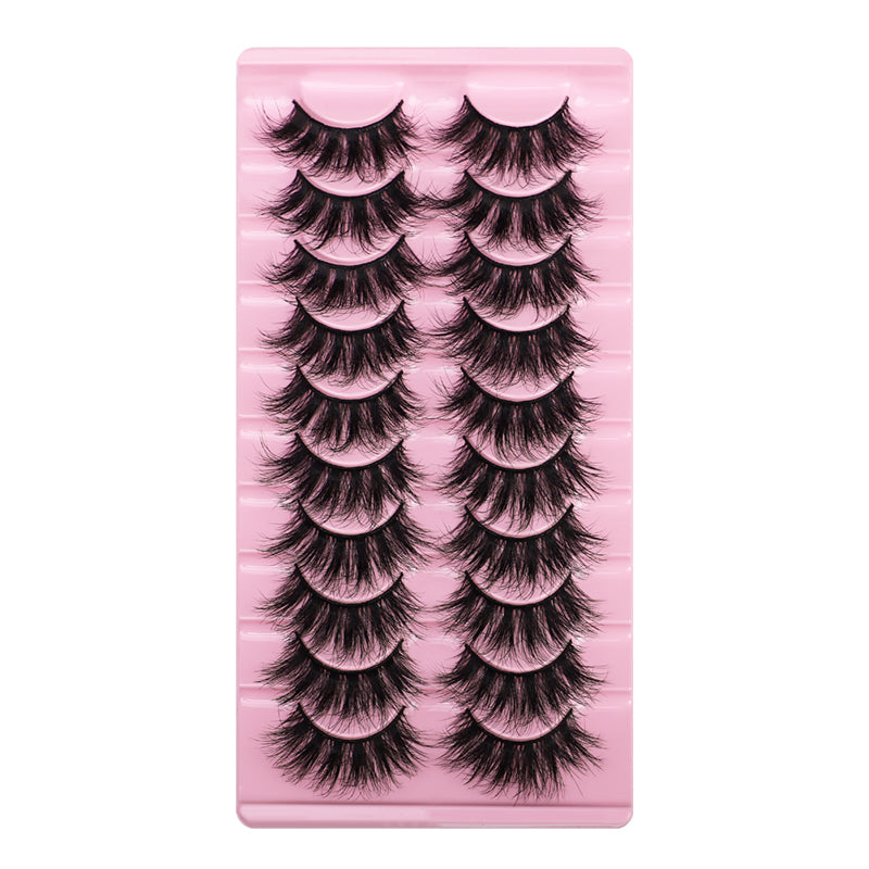 10 Pairs Of Messy Thick Imitation Mink Hair False Eyelashes 3D Stereo Realistic European And American Fried Hair False Eyelashes - V.I.P Digital Presence