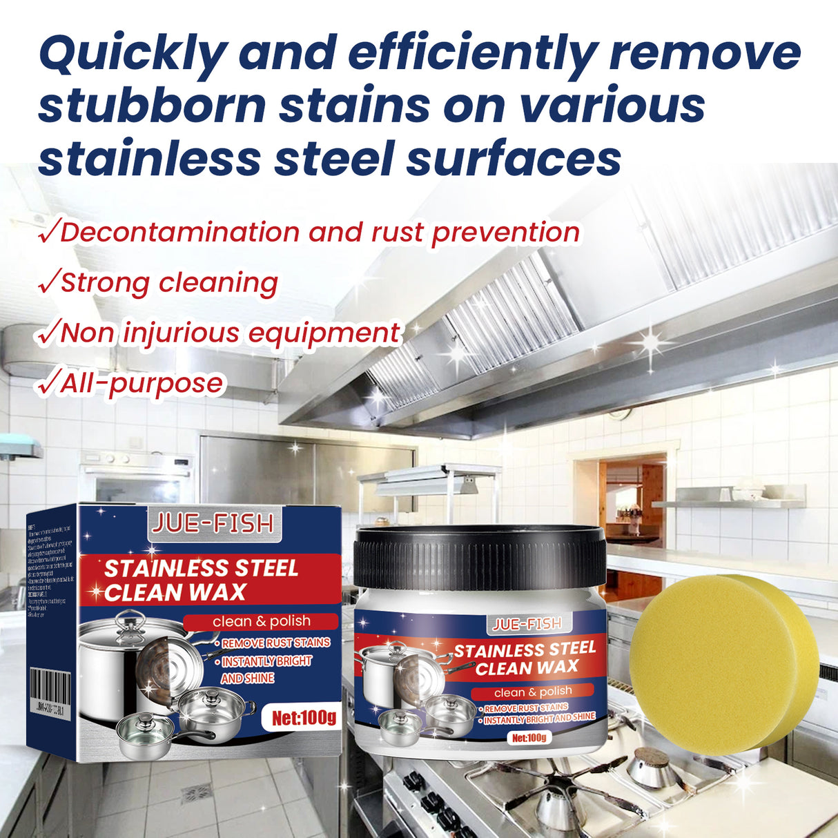 Stainless Steel Cleaning Cream, Kitchen Utensils, Pots And Pans, Cooktops, Heavy Oil, Rust Removal, Cleaning And Descaling Paste - V.I.P Digital Presence